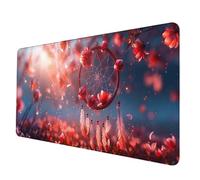 Rosso Tappetino Mouse XXL 700 x 300 x 3 mm, Tappetino Mouse Cacciatore di Sogni Mousepad con Bordi Cuciti, Impermeabile Tappeto Scrivania Base in Gomma Antiscivolo Sottomano Scrivania -hjw250666