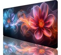 Rosso Tappetino Mouse XXL 700x300x3mm, Tappetino Scrivania con Bordi Cuciti, Gaming Mouse Pad con Base in Gomma Antiscivolo, Mousepad Migliora Precisione e Velocità, Regalo Donna, Fiore 9-6424