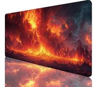 Rosso Tappetino Mouse XXL 700x300x3mm, Tappetino Scrivania con Bordi Cuciti, Gaming Mouse Pad con Base in Gomma Antiscivolo, Mousepad Migliora Precisione e Velocità, Regalo Donna, Vulcano 2-3042