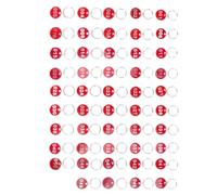 Rosso Targhette Numerate in Alluminio Anello Portachiavi 50 Pezzi | Etichette Numerate, Classificazione Pratica, per Memory Stick e Targhette Nominative Animali, Uso per Locazione