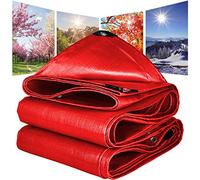 Rosso Telone Occhiellato Impermeabile, PE 180 g/m² Telo Esterno,Telone Multiuso Protettivo, Teloni Rinforzato per Barche, Legno, Piscina, Mobili da giardino,Campeggio,2x5m/6.56x16.4ft