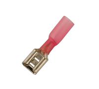 Rosso Termorestringenti Femmina Push-On Terminale 6.3mm - Confezione 25 -
