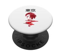 Rosso Tokyo Giapponese Luna Teen Ragazze PopSockets PopGrip Adesivo