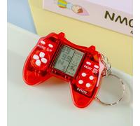(Rosso trasparente) Blocco Tetris Blast Mini Gamepad Giocattolo Retro Portachiavi Elettronico Appeso Ornamenti