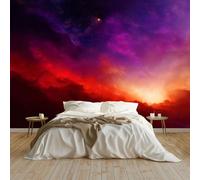 Rosso Viola Arte murale moderna carta da parati panoramica 200 x 140 cm Fantasia Corpi Celesti Stelle Murali in tessuto non tessuto carta da parati fotografica da parete murale, per soggiorno