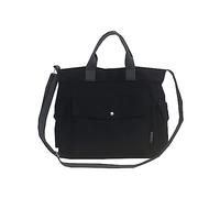 ROSSOM Canvas Crossbody Tote Shoulder Purse Bag for Women And Men Shoulder Crossbody Bag Large Capacity Handbag Multi-Pocket Messenger Bags for Shopping, Travel And Work (Black,Large)