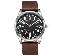 ROSSOM Men Watch Air Force Field Watch Fabric Strap 24 Hours Display Japan Quartz Movement 42mm Dial