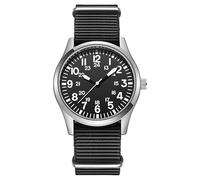 ROSSOM Men Watch Air Force Field Watch Fabric Strap 24 Hours Display Japan Quartz Movement 42mm Dial