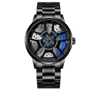 ROSSOM Men Watch Fashion Car Wheel Watch Men Red Blue Green Yellow Sports Watches Black Stainless Steel Quartz Wristwatches Men
