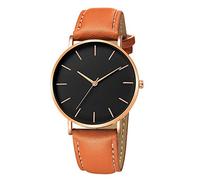 ROSSOM Men Watch Luxury Men Watch 2023 New Fashion Simple Leather Gold Silver Dial Men Watches Casual Quartz Clock