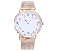 ROSSOM Men Watch Watches Fashion Design Arabic Numbers Watch Women Watches Silver Mesh Band Quartz Wristwatches Cheap Price Dropshipping