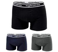 ROSSOPORPORA, Set da 6 Paia di Boxer Uomo in Cotone con Elastico Esterno Modello Gigi. Blu/Nero/Grigio 6/XL