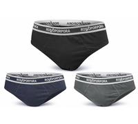 ROSSOPORPORA, Set da 6 Paia di Slip Uomo in Cotone con Elastico Esterno Modello Ross. Blu/Nero/Grigio 3/S