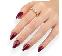 Rossore del vino Press On Nails Mandorla Unghie Finte Lucido Stick On Nails Coperture Piene Unghie False Acrilico Stick On