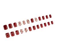 Rossore Unghie Finte San Valentino Inverno Gatti Occhio Press On Nails Breve Piazza False Colle Su Colle Artificiali