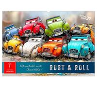 Rost & Roll - Altmetall mit Charakter (Wandkalender 2027 DIN A2 quer), CALVENDO Monatskalender: Mehr Charme pro Schraube geht nicht.