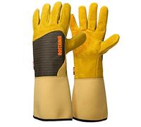 ROSTAING Guanti RONCIER - Paia di Guanti da Giardinaggio - Protezione in Pelle - Guanti da Giardinaggio per Spine e rovi e Guanti da Lavoro, Beige
