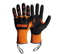 ROSTAING MAXIMPACT - Guanti di protezione anti-shock e anti-taglio, per grandi lavori abrasivi e taglienti, compatibili con touch screen, rinforzati e durevoli, comfort e flessibilità, colore: