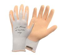 ROSTAING NUDE-IT07 - Guanti sottili da giardinaggio, lavabile, profumo naturale, eucalipto, lattice, nude, taglia 07, rosa/bianco, 7