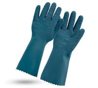ROSTAING PROTECTMAX-IT10 - Guanti da giardinaggio, taglia rose, piccoli, spinosi, 100% impermeabili, in lattice spesso, taglia 10, verde blu, 10