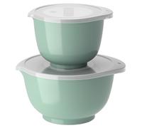 Rosti Margrethe - Set di 4 ciotole con 2 ciotole e 2 coperchi, ciotola per impasto in plastica riciclabile, 1,5 litri e 3 litri, verde nordico (verde)