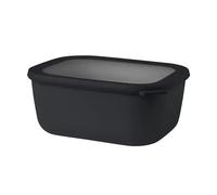 Mepal - Multi Bowl Cirqula Rectangular - Contenitori Plastica con Coperchio - Adatto come Contenitore Ermetico per Frigo, Microonde, Congelatore da Portata - Ciotole Cucina - 3000 ml - Nordic Black