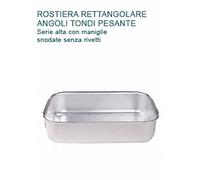 ROSTIERA Alluminio cm80X50X12,H 1/2 PESO 2MANIGLIE Professionale Pentole Agnelli