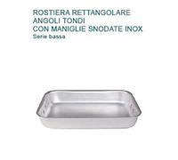 ROSTIERA In Alluminio cm 50X33X6H Con 2 MANIGLIE Professionale Pentole Agnelli