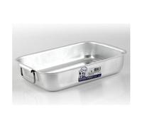 Rostiera Inox (39x26x7,5cm) angoli tondi maniglie snodate PROFESSIONAL Silver ALMA15136