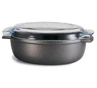 RISOLI' rostiera ovale alluminio fuso alto spessore cm 36 con coperchio - nero alluminio 00109F/36T00