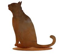 Rostikal Gatto in ruggine 35 cm - Decorazione da giardino fatta a mano per gli amanti dei gatti, resistente alle intemperie e durevole, ideale per giardino e balcone