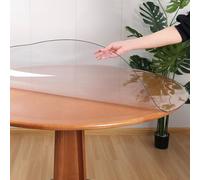 RostiKong 2 pz 40,6 cm di diametro rotondo in plastica trasparente per tavolo da tavolo, lavabile, tovaglia in vinile PVC copertura per sala da pranzo tavolino da caffè protezione per mobili in vetro