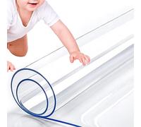 RostiKong Tovaglia protettiva in plastica trasparente, 76 x 122 cm, impermeabile, trasparente, rettangolare, per pavimenti in vinile, per sala da pranzo, tavolo da pranzo, cucina, caffè