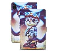 Rostsant Coque Honor Pad X8a 11 pouces Housse en cuir PU portefeuille Etui de protection pour Honor Pad X8a 11 pouces Chat d'aventure