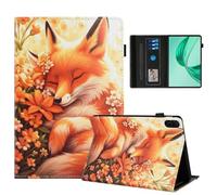 Rostsant Custodia Honor Pad X8a 11 Pollici Cover Libro Stand Funzione Slot per Carte Libro Cover Tablet Protettiva per Honor Pad X8a 11 Pollici Fiore volpe