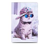 Rostsant Custodia iPad Mini 7.9 Pollici,Cover iPad Mini 5/4 / 3/2 / 1 Custodia a Libro Flip Case Portafoglio Funzione Dormire/Veglia Auto Cover per iPad Mini 1 2 3 4 5 - Cat Cappello