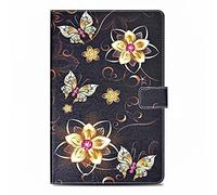 Rostsant Custodia iPad Mini 7.9 Pollici,Cover iPad Mini 5/4 / 3/2 / 1 Custodia a Libro Flip Case Portafoglio Funzione Dormire/Veglia Auto Cover per iPad Mini 1 2 3 4 5 - Farfalla Dorata