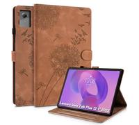 Rostsant Custodia per Lenovo Idea Tab Plus 12.1 Pollici 2025,Cover Nuova in pelle PU ripiegabile da Custodia in pelle con stampa dente di leone per Lenovo Idea Tab Plus Marrone