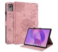 Rostsant Custodia per Lenovo Idea Tab Plus 12.1 Pollici 2025,Cover Nuova in pelle PU ripiegabile da Custodia in pelle con stampa dente di leone per Lenovo Idea Tab Plus Oro rosa