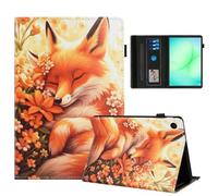 Rostsant Custodia per Samsung Galaxy Tab A11 8.7 Pollici 2025/Tab A9 8.7 Pollici 2023 Cover Libro Stand Funzione Slot per Carte Libro Cover Tablet Protettiva per Samsung A11/A9 Fiore volpe