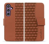 Rostsant Custodia Samsung Galaxy S24 FE 5G Custodia in Pelle PU Portafoglio Magnetico Cover a Libro con Slot per Carte per Samsung Galaxy S24 FE 5G Marrone