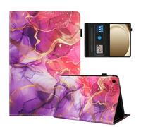 Rostsant Custodia Samsung Galaxy Tab A9 Plus Cover Libro Stand Funzione Slot per Carte Libro Cover Tablet Protettiva per Samsung Galaxy Tab A9 Plus 11 Pollici 2023 Marmo oro rosa