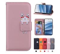 Rostsant Custodia Xiaomi Redmi Note 14 Pro 5G Cover in Pelle PU Redmi Note 14 Pro Plus 5G Magnetica Custodia a Libro Per Xiaomi Redmi Note 14 Pro 5G/Redmi Note 14 Pro+ 5G/Poco X7 5G Coniglio Rosa