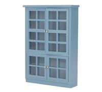 Rosvola Armadietto per Mobili per Casa delle Bambole Elegante Libreria in Miniatura Blu Scuro per la Decorazione della Stanza delle Bambole in Legno di Betulla 18,4 X 13 X 3,8 Cm 1 unità