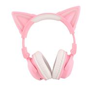 Rosvola Cuffie con Orecchie da Gatto Simpatiche Cuffie Bluetooth Regolabili per Bambini, Ragazze e Adolescenti con modalità Cablata e Wireless (PINK)