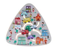 Rosvola Labirinto di Legno per Bambini - Gioco da Tavolo con attività di Puzzle per L'apprendimento Precoce - Costruzione in Legno Massello 23,2 X 22 X 2,3 Cm (Gioco di Posizionamento del Traffico)