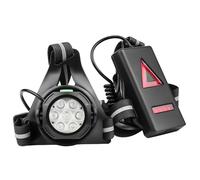 Rosvola Luce Pettorale Ricaricabile Tramite USB, Faro Anteriore e Luce Rossa Posteriore, con Cinturino Riflettente Triangolare Ad Angolo Regolabile di 45°, Ideale per la Corsa Notturna, Il Ciclismo