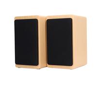 Rosvola Mini Altoparlanti per Computer Bluetooth Cablati USB con Subwoofer per Laptop Desktop, Design Elegante in Legno (Acero bianco)