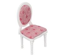 Rosvola Mini Sedia per Casa delle Bambole 1:12, Mobili Ornamentali Dal Design retrò Bianco Squisito per la Camera dei Bambini, in Legno di Betulla Leggero, 5,3 Cm