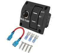 Rosvola Pannello Interruttori per Pompa di Sentina a 3 Vie con Interruttore Automatico 15A Integrato per Accessori per Yacht Materiale ABS Resistente